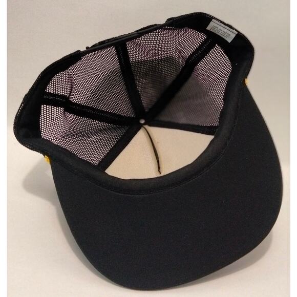 Vintage Las Vegas Snapback Hat Black Gold Mesh Trucker Cap Roped Made In Taiwan - Picture 6 of 7